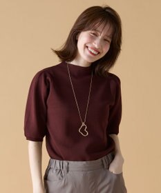 ANY 【マシンウォッシュ】モックネックパフスリーブニット