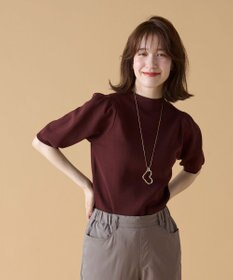 ANY 【マシンウォッシュ】モックネックパフスリーブニット