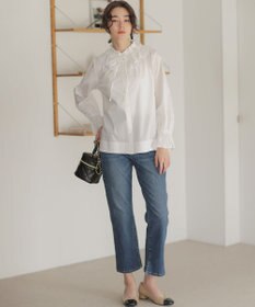 組曲 【2WAY】エアリーシャーティングフリル襟 ブラウス