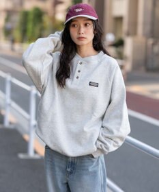 WEGO 【ユニセックス着用ITEM/MLサイズ展開/裏起毛】ショートドロストヘンリーネックプルオーバー