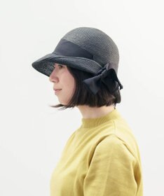 AND WOOL 〈UVカット加工〉〈軽くて折りたためる〉リボンの帽子