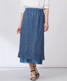 J.PRESS LADIES S 【洗える】ジャカードレース ナロースカート