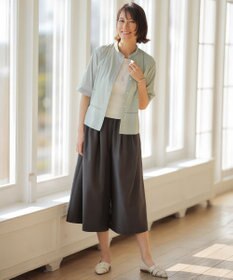 J.PRESS LADIES L エアリースパンボイル ガウチョ パンツ