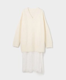 GRACE CONTINENTAL シアーレースニットワンピース