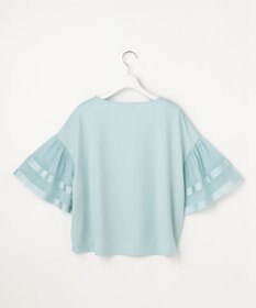 ANY SIS ゆるVネックチュールフリル袖 プルオーバー