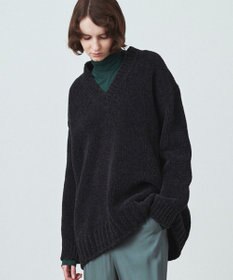 WOOL MOLE | Vネックセーター, CHARCOAL GRAY, 02