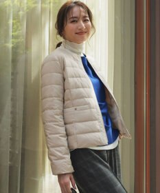 ANY SIS 【2WAY】ノーカラーダウン ジャケット ベージュ