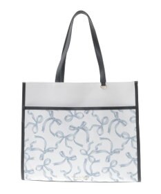 Maison de FLEUR リボンプリントスクエアトートバッグ