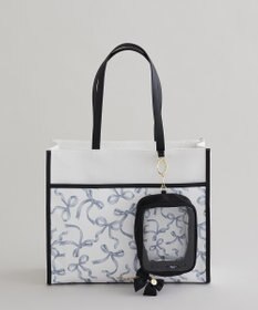 Maison de FLEUR リボンプリントスクエアトートバッグ