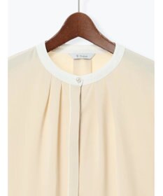 Te chichi パール釦配色タックブラウス
