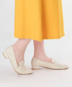 Dominic3 晴雨兼用 サイドギャザー ソフトレザーローファー