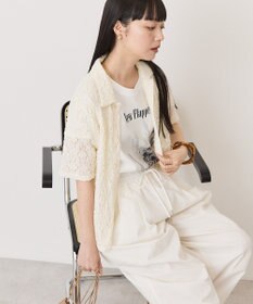 AMERICAN HOLIC 半袖襟付きレースカーディガン