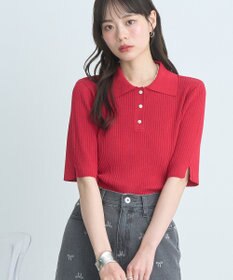 earth music&ecology 半袖ポロニットプルオーバー