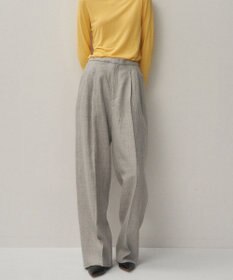 ATON LINEN WOOL TWILL | タックイージーパンツ