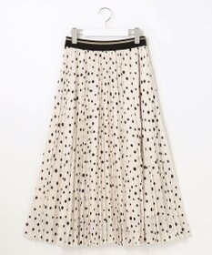 自由区 【セットアップ可】ドットプリント プリーツスカート