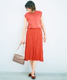 自由区 L 【カタログ掲載・洗える】ジョーゼットプリーツコンビ ワンピース