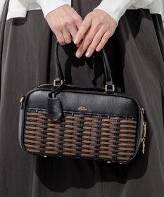 23区 バスケットメッシュ ボストンバッグ ブラック系