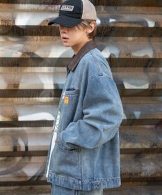 WEGO 【ユニセックス着用ITEM/MLサイズ展開】ワーカーズZIPデニムジャケット