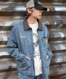 WEGO 【ユニセックス着用ITEM/MLサイズ展開】ワーカーズZIPデニムジャケット