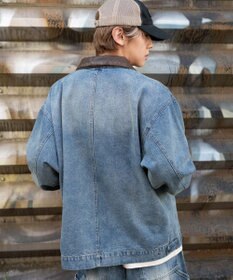 WEGO 【ユニセックス着用ITEM/MLサイズ展開】ワーカーズZIPデニムジャケット