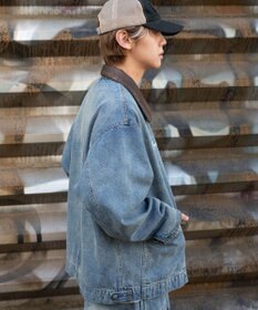 WEGO 【ユニセックス着用ITEM/MLサイズ展開】ワーカーズZIPデニムジャケット