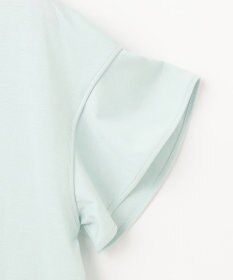 組曲 L 【洗える】シルケットポンチ フリルスリーブ カットソー