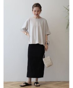 AMERICAN HOLIC 接触冷感バックタック袖折り返しカットプルオーバー