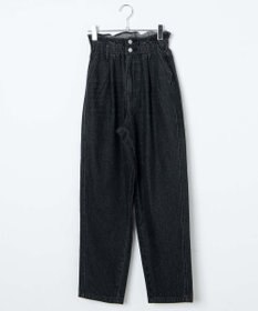 WEGO 【ウエストゴム】ウエストフリルデニムマムパンツ
