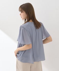 earth music&ecology マジョリカプリーツ半袖ブラウス