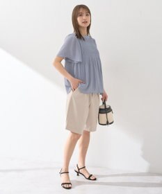 earth music&ecology マジョリカプリーツ半袖ブラウス