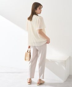 earth music&ecology マジョリカプリーツ半袖ブラウス