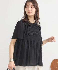 earth music&ecology マジョリカプリーツ半袖ブラウス