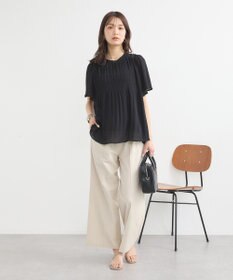 earth music&ecology マジョリカプリーツ半袖ブラウス