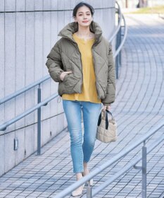 Tiaclasse 【洗える】リブ切り替えフレアニットトップス