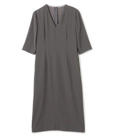 BEIGE， 【洗える・L-size】CINDY / Vネックハーフスリーブワンピース