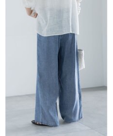 Te chichi ウォッシュデニムライクタックワイドパンツ(セットアップ可)