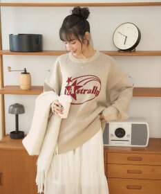 WEGO 【新色追加/ユニセックス着用ITEM/SMLサイズ展開】ジャガードグラフィックプルオーバー（LS）