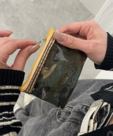 WEGO 総柄メタルクリアポーチ