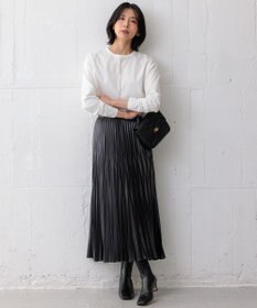 23区 【洗える】レザーライクプリーツ スカート