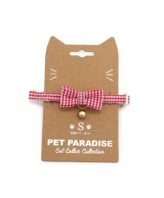 PET PARADISE ペットパラダイス 猫 首輪 ギンガムチェック 《レッド》 小サイズ/中サイズ
