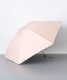 AURORA 【 NINA RICCI（ニナリッチ）】ローズ・オーガンジーカットワーク晴雨兼用傘（折りたたみ傘）（軽量）