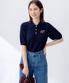 組曲 L ポロ襟 ニットプルオーバー