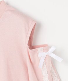 ANY KIDS 肩開きライン入り リボン長袖Tシャツ