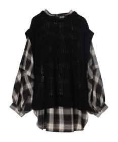 AMERICAN HOLIC ＳＥＴ　ボリュームスリーブシャツ＋ニットベスト