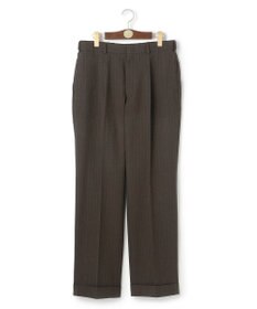 J.PRESS MEN 【J.PRESS ORIGINALS】Wool Silk Angola Chalk Stripes Spindle 1Tuck Piped Stem Slacks / Japan Made