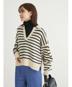 Green Parks キーネックボーダープルオーバー