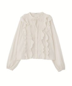 earth music&ecology フリルリボンブラウス