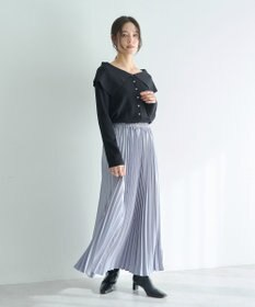 YECCA VECCA サテンプリーツスカート