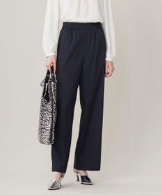 ICB 【洗える】ウォームサテン ワイドストレートカーゴパンツ