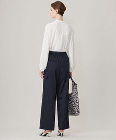 ICB 【洗える】ウォームサテン ワイドストレートカーゴパンツ